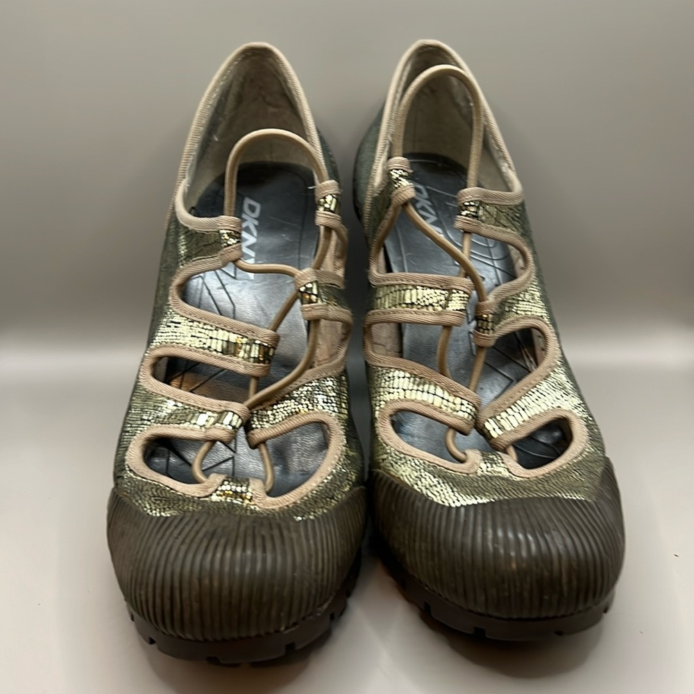 DKNY METALLIC AND BROWN SHOES